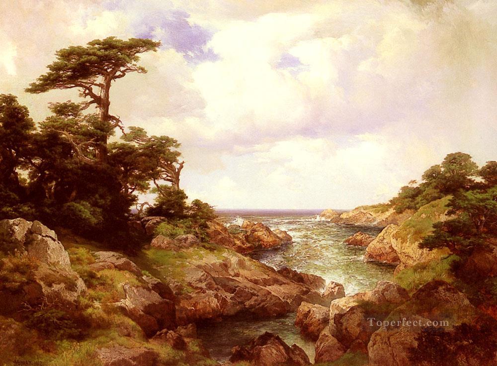 Monterey Coast landscape Thomas Moran river Oil Paintings